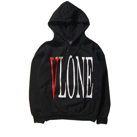 vlone hoodie black and white.